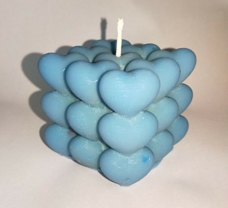 CraftEdge Bubble Heart Candle  (Blue, Yellow, White, Red, Green, Pink, Orange, Purple, Pack of 1)