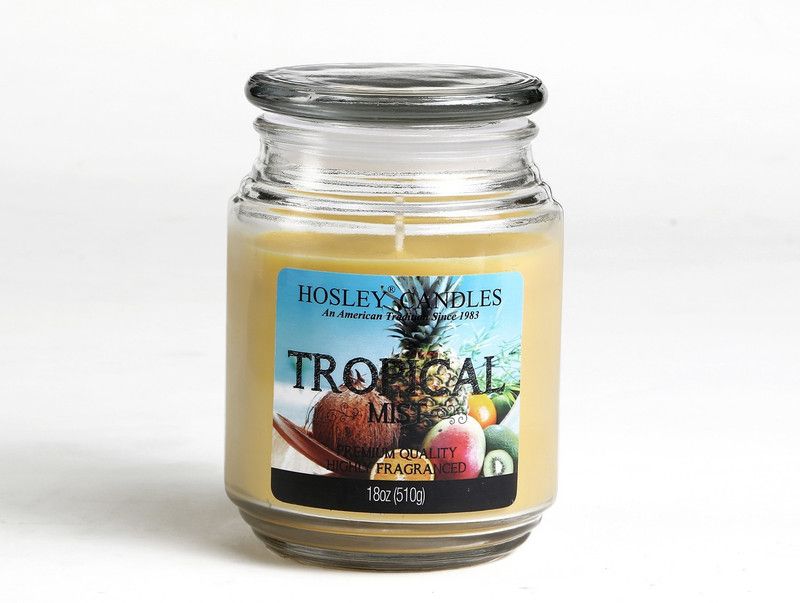 Hosley Tropical Mist Jar Candle  (Yellow, Pack of 1)