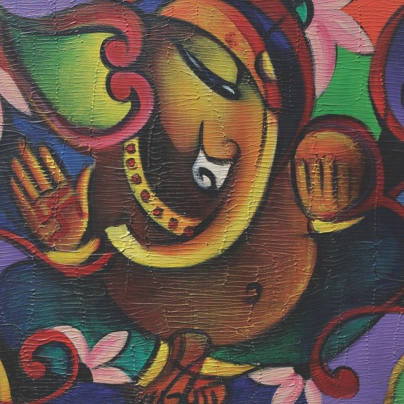 Large Ganesh The Real Stroke 24 x 24 ON LARGE PRINT 36X24 INCHES Photographic Paper  (36 inch X 24 inch, Rolled)