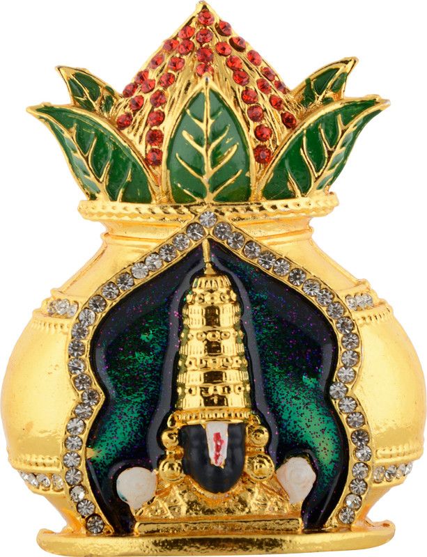 Kulin Metal Lord Tirupati Balaji Idol | Statue For Car Dashboard | Home Decor | Gifting | Showpiece Decorative Showpiece - 7 cm  (Brass, Multicolor)