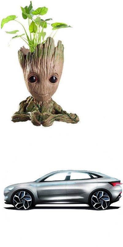 PRTEK Guardians of The Galaxy Baby Groot Multi Purpose Flower Pot/Pen Stand 206 Decorative Showpiece - 8 cm  (Plastic, Multicolor)