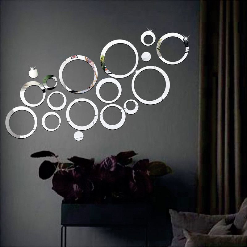 wall1ders 63.5 cm 30 Rings Golden Self Adhesive Sticker  (Pack of 18)