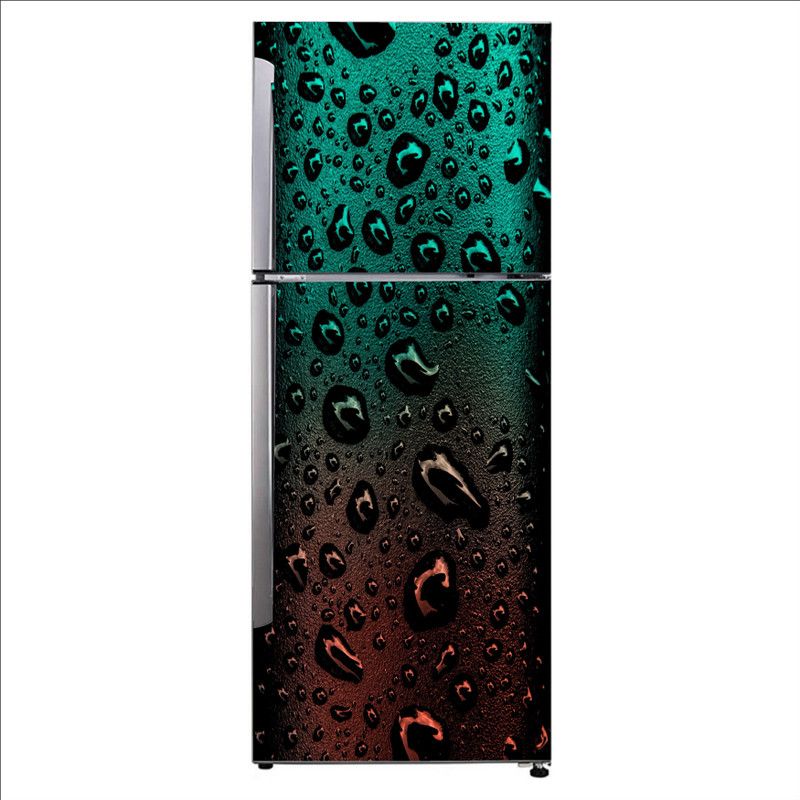 Psychedelic Collection 60 cm Decorative colorful water liquid fluid drop green Exta Large Sticker For Fridge Décor Self Adhesive Sticker  (Pack of 1)