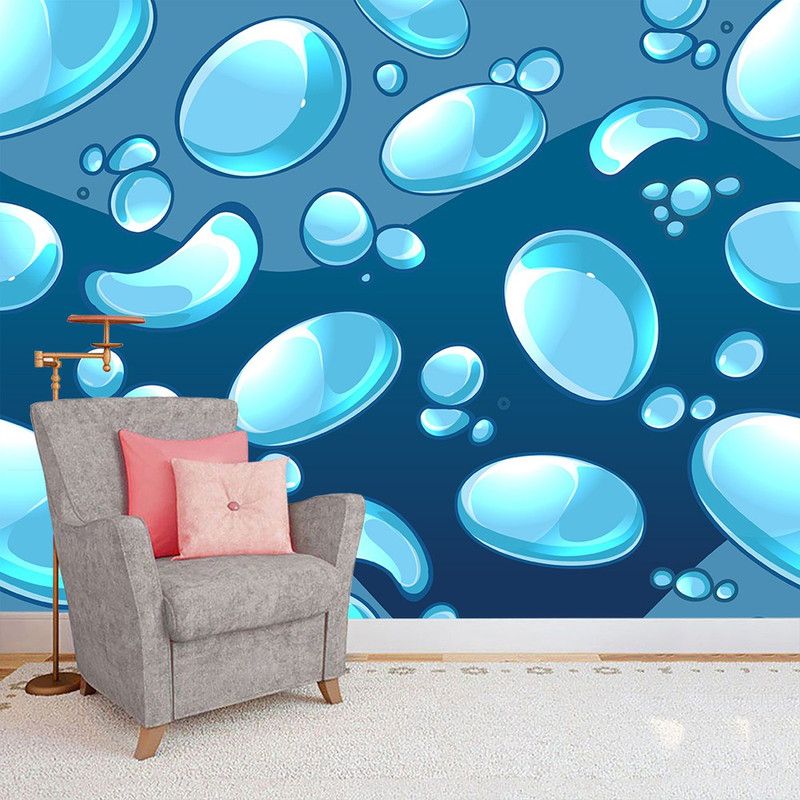 HD PRINT HOUSE Nature Blue Wallpaper  (245 cm x 40 cm)