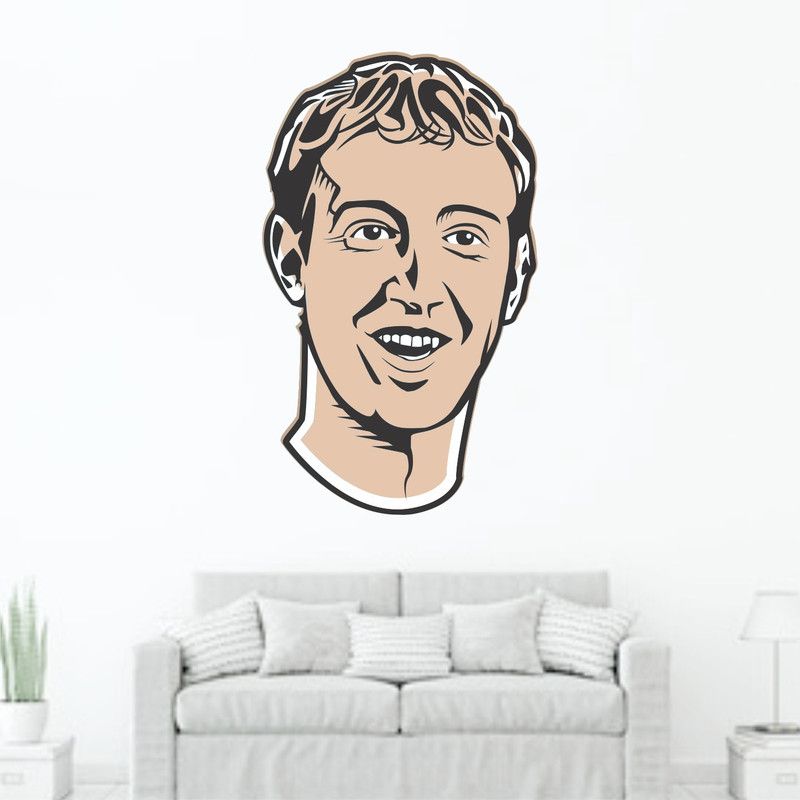 StickMe 80 cm Mark Zuckerberg Wall Sticker - SM 127 Self Adhesive Sticker  (Pack of 1)