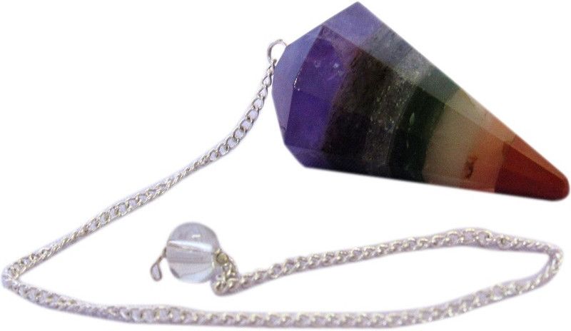 Traditional Villa Handmade Traditionals Amethyst Stone Seven Color Beads And Pendulum 1.5 Inch Decorative Showpiece - 4 cm  (Crystal, Multicolor)
