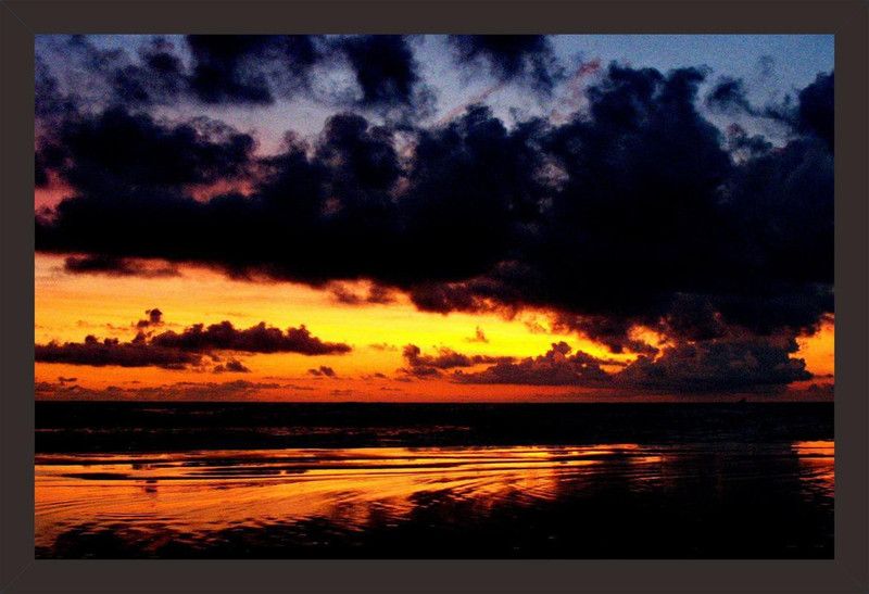 Mad Masters Sunset 1 Piece wooden framed painting |Wall Art | Home Décor | Painting Art | Unique Design | Attractive Frames Digital Reprint 12 inch x 18 inch Painting  (With Frame)