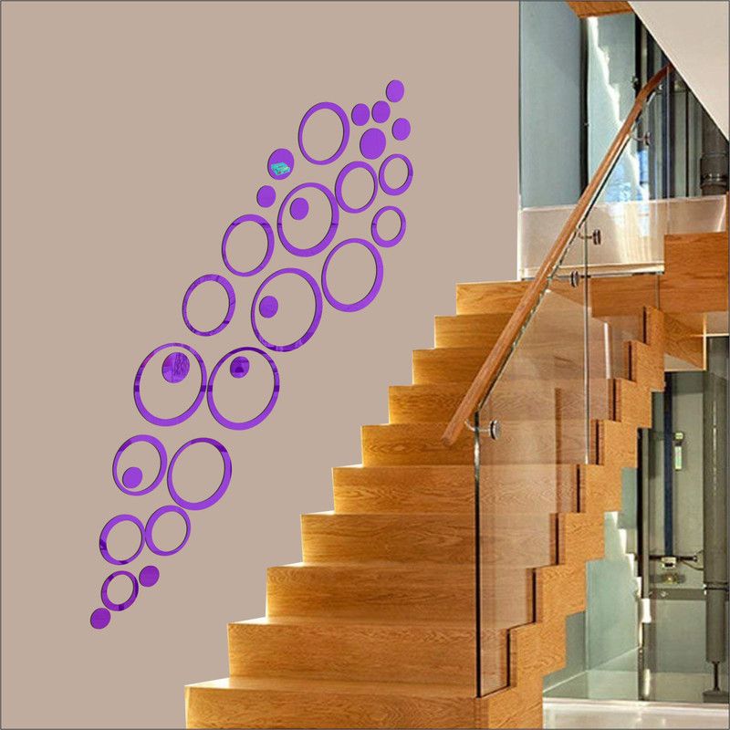 FUTURE HUB 76.2 cm 3D Acrylic Mirror Wall Sticker Self Adhesive Sticker  (Pack of 1)