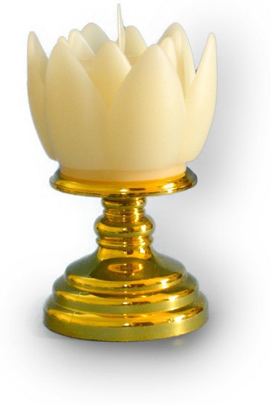 RASHMI CREATION LED LIGHT diya OPRATED BY TWO 1.5 VOLT BATTERY Plastic Table Diya  (Height: 5 inch)