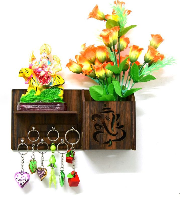 KWF INTERNATIONAL LORD GANESHA Wood Key Holder  (6 Hooks)