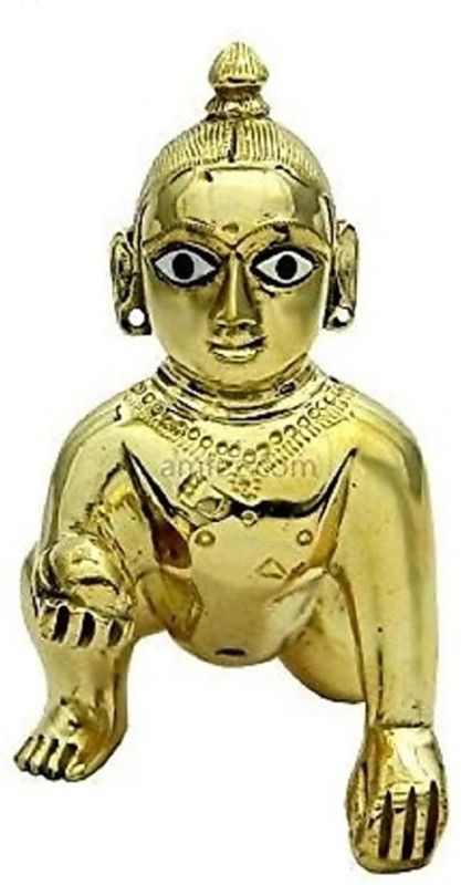 BPMJ Kinnu ji Decorative Showpiece - 10 cm  (Brass, Gold)
