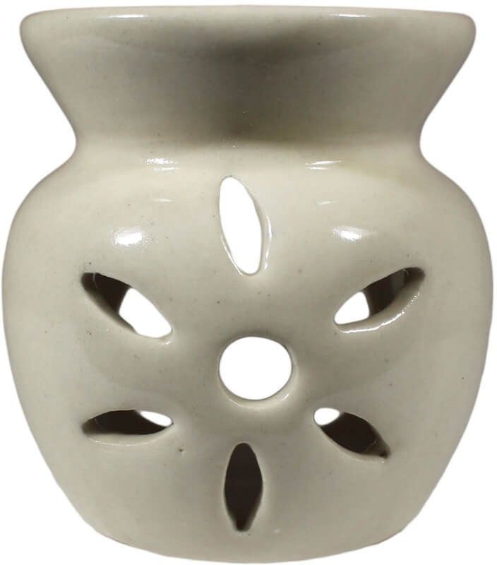 Lasaki Oil Burner Diffuser for home Regular Ceramic Aroma Burner (Color:White) Tl Diffuser verysmall cream Diffuser  (1 Units)
