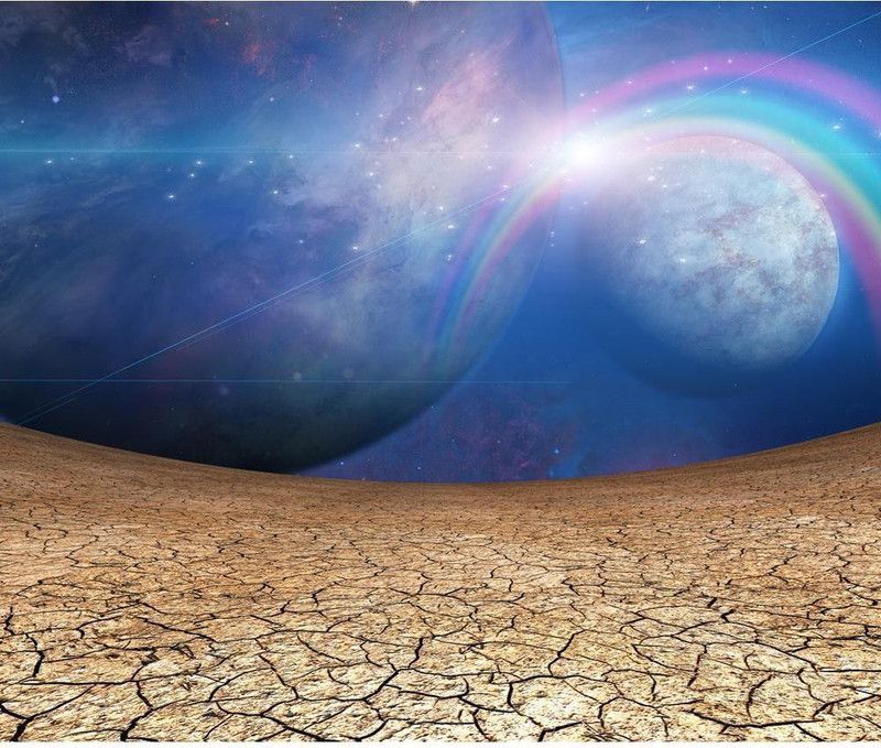 Planets & Cracked Earth Canvas Painting | MDF Wood Frame Canvas 18 inch x 21.4 inch Painting