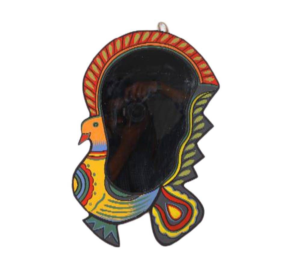 Peacock shaped handmade painting mirror