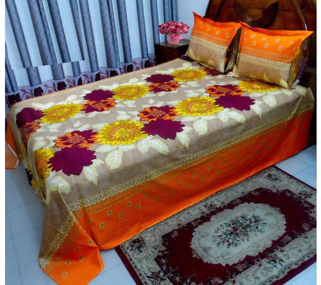 Printed cotton double size bedsheet set