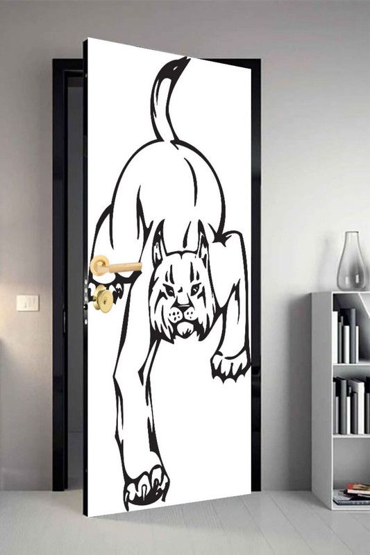 qth 213 cm Line Art Dor-0283 Design Door Sticker Self Adhesive Sticker  (Pack of 1)