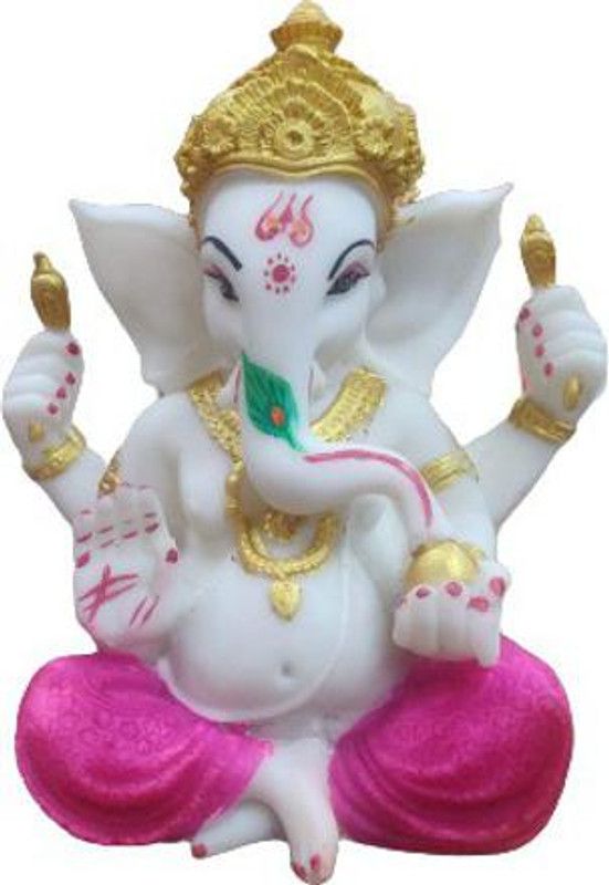 products by poojanmy Lord Ganesha statue for worship/Gifting Decorative Showpiece - 17 cm  (Polyresin, Pink)