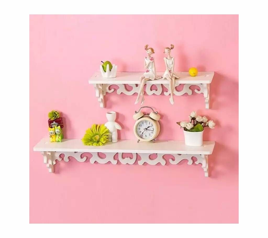 Decorated wooden wall self