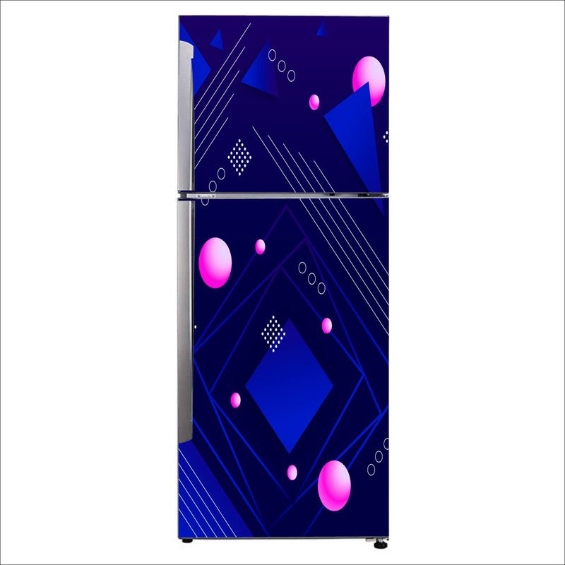 K2A Studio 60 cm abstract pink circle and blue square multiple design Self Adhesive Sticker  (Pack of 1)