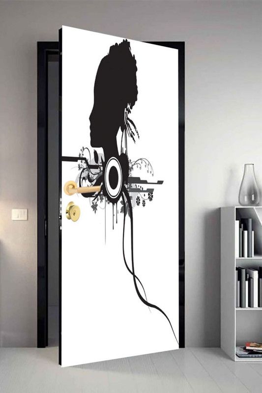 QTH 29.8 cm QTH Colourfull Dor-7535 Design Door Sticker Self Adhesive Sticker  (Pack of 1)
