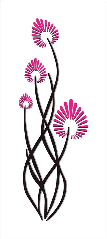 Psychedelic Collection 19 cm decorative abstract flowers wall sticker Self Adhesive Sticker  (Pack of 1)