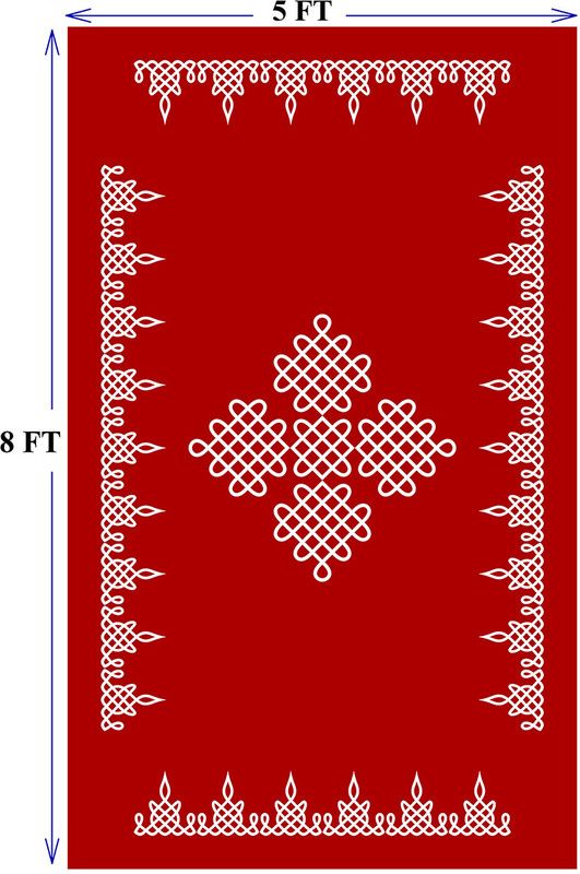 Tejas Creation Rangoli Blackdrop Decoration 5'*8' ( 60 inch X 96 inch )  (Red)