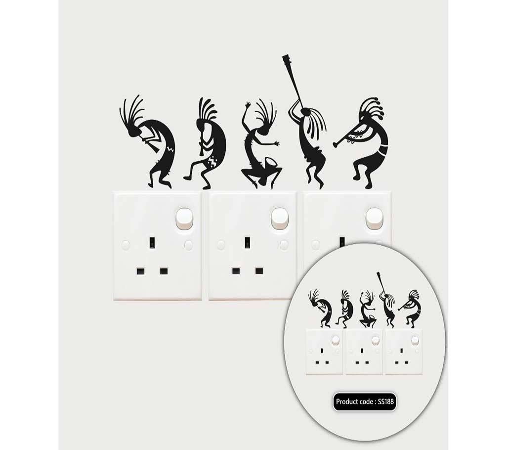 Kokopelli Band Switch & Socket Vinyl Decals Removable High Quality Wall Sticker - DDecorator