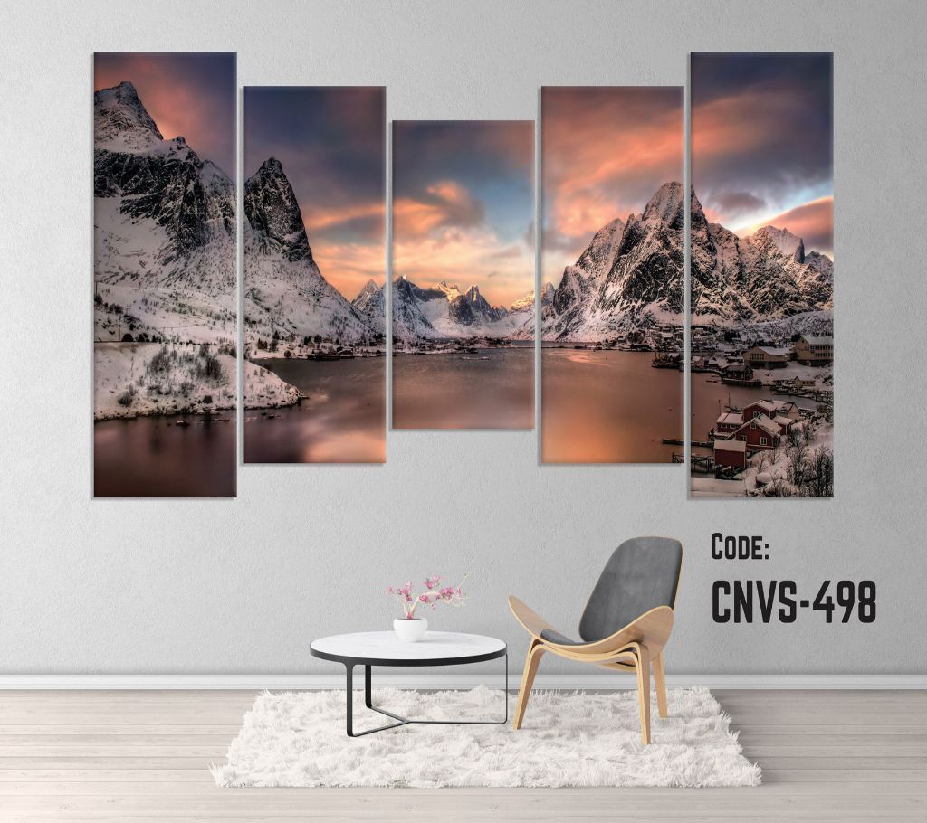 CNVS-498 Grey Mountain Wall Canvas Art Prints 78 inch x 48 inch