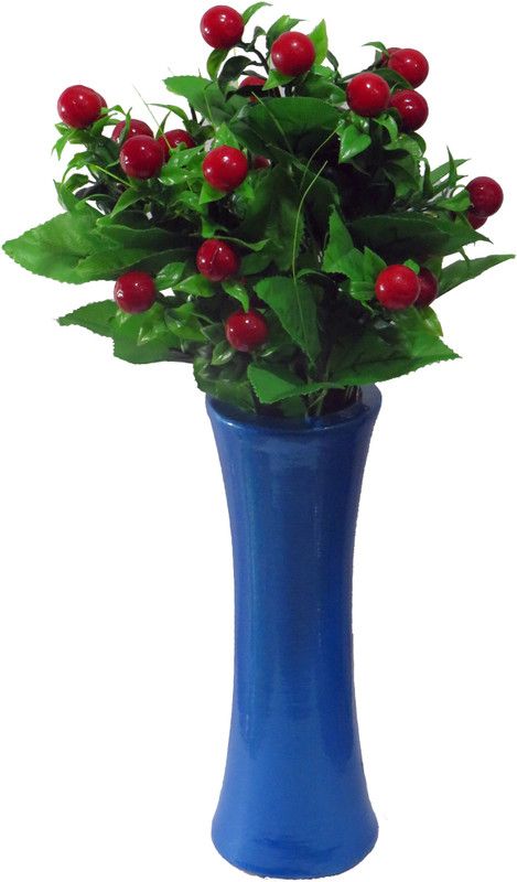 Emani  Artificial Flower Pot with Lilies Flower | Artificial Flower with Wooden Vase| Multicolor Lily Artificial Flower with Pot  (15 inch, Pack of 1, Flower Bunch)
