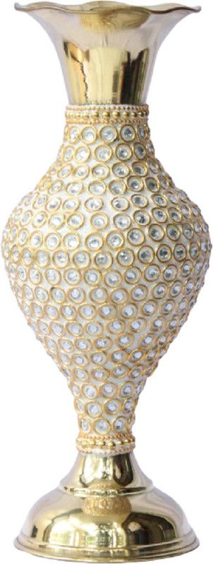 Apkamart Handcrafted Flower Pot 13 Inch for Home Decor Aluminium Vase  (13 inch, Multicolor)