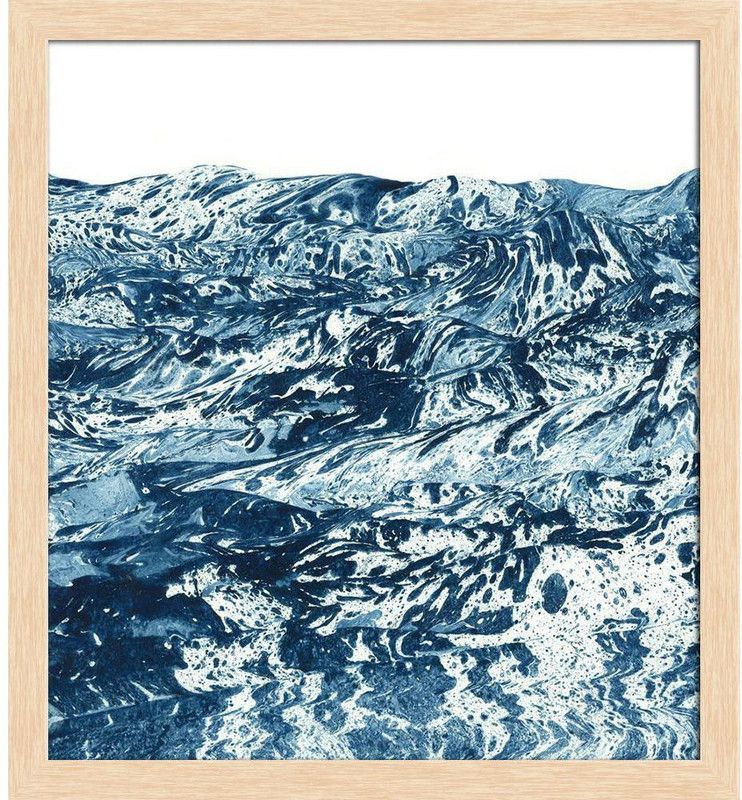 Artzfolio Sea Water Canvas Painting Natural Brown Synthetic Frame 20x22inch (51x56cms) Canvas 22 inch x 20 inch Painting  (With Frame)