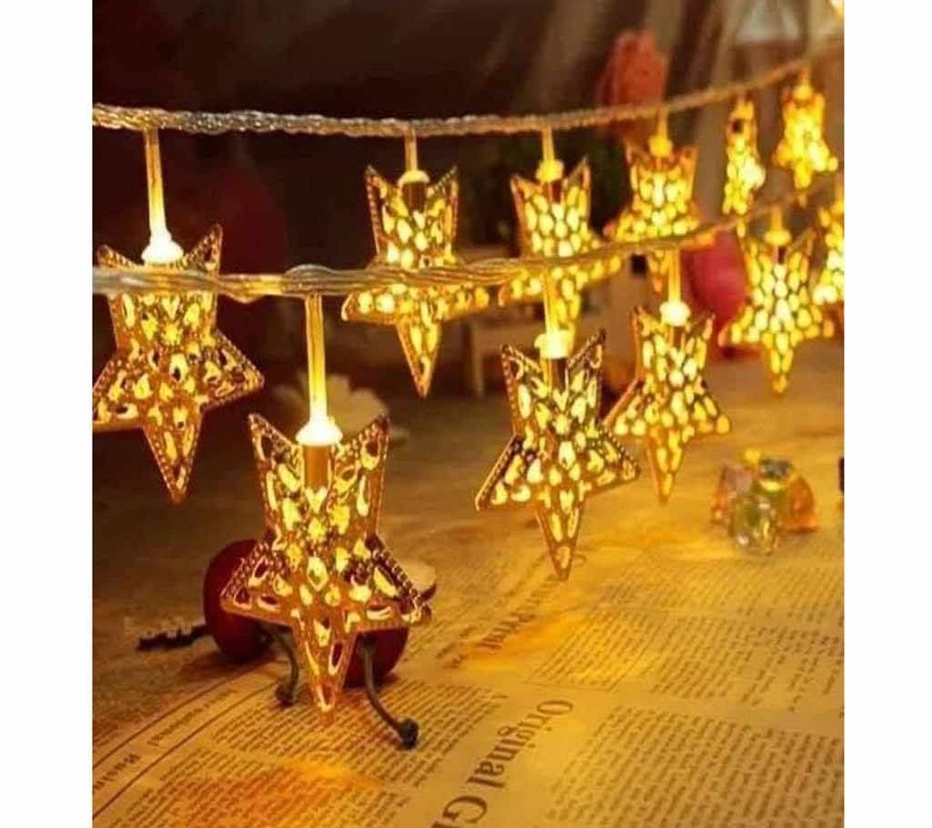 LED GOLDEN COLOUR STAR LIGHT-10 PIECE-12 FEET 