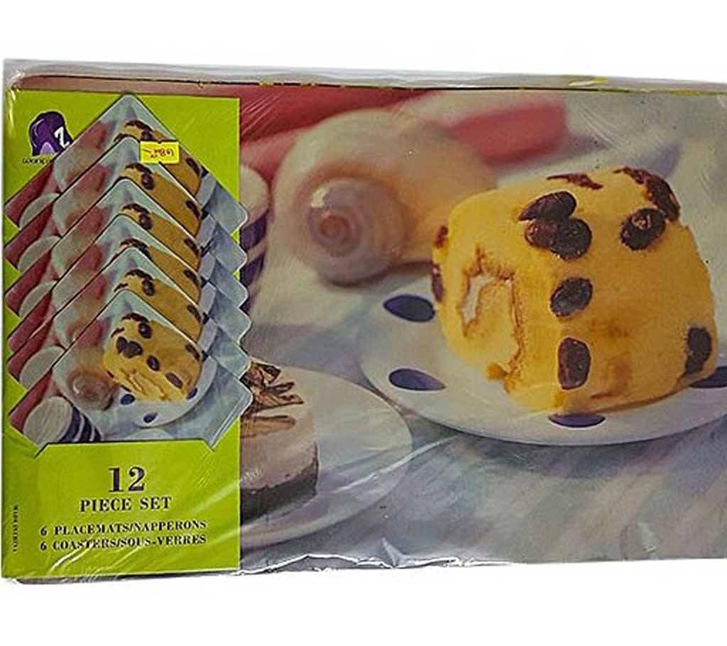 Table Mats 6pcs Cake - Printed