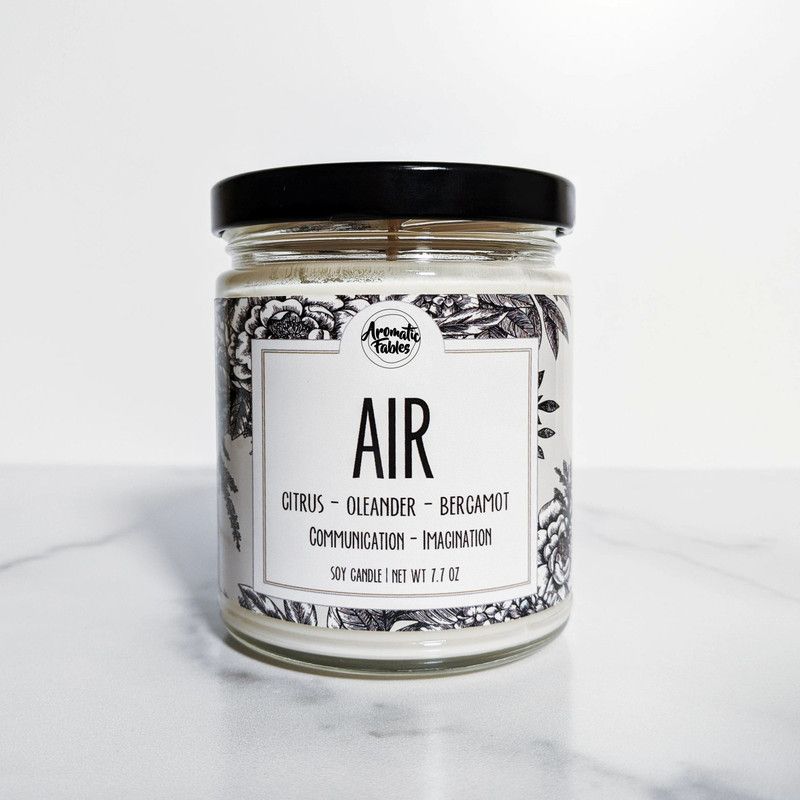 First Row Elements of Nature Scented AIR Wood Wick White Color Glass Jar Candle  (White, Pack of 1)