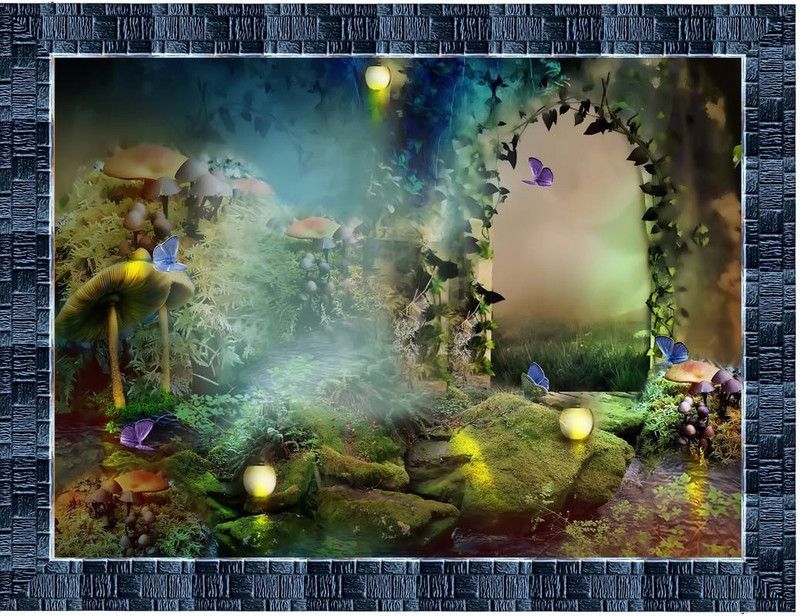 King Decore beautiful Nature View Digital Reprint 10.5 inch x 13.5 inch Painting  (With Frame)
