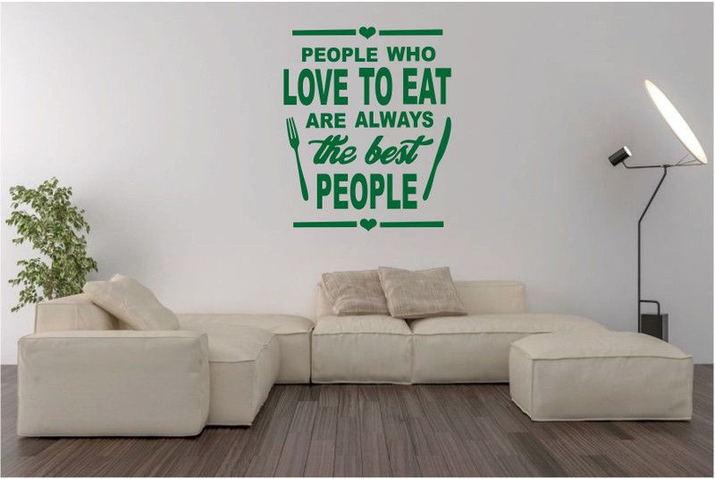 decalbazaar Typography Green Wallpaper  (55 cm x 45 cm)