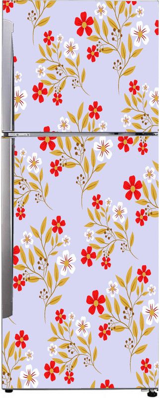 Advait Designs 60 cm Advait Designs Decorative abstract multicolor flower, pattern, vectors, leaves, with simple background wallpaper sticker for fridge décor Self Adhesive Sticker  (Pack of 1)