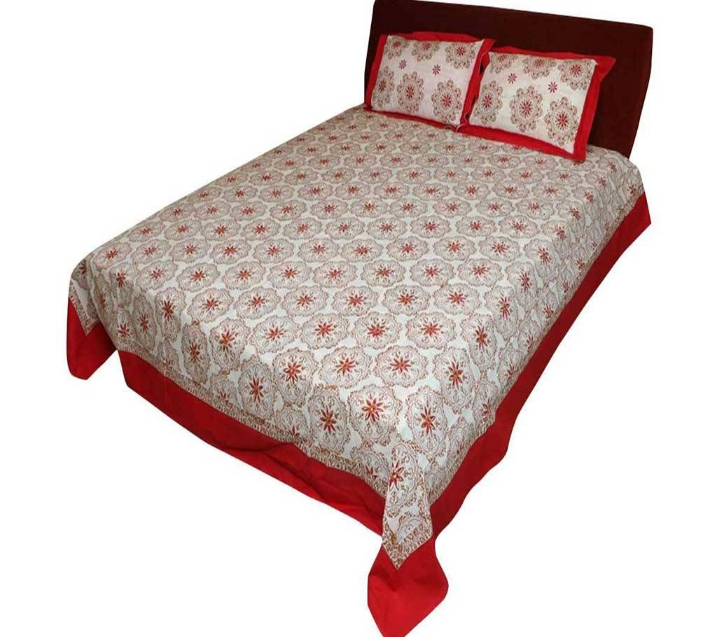 Block Printed King Size Cotton Bed sheet