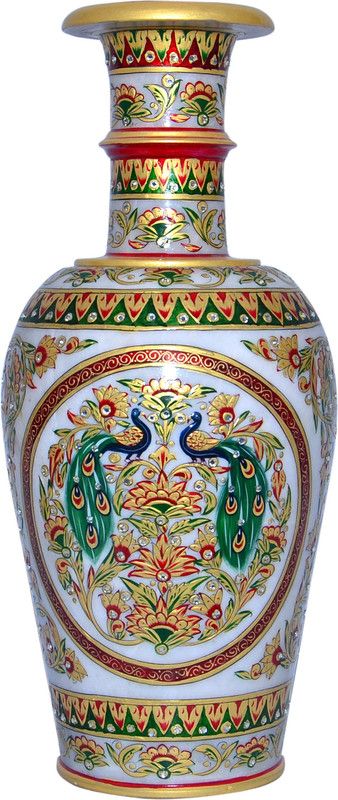 Vaah Marble Stoneware Vase  (18 inch, Multicolor)