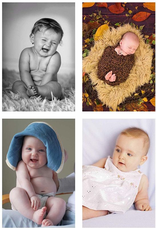 Set of 4 Cute Baby Combo Posters | Smiling Baby Poster | Poster for Pregnant Women | HD Baby Wall Poster for Room Decor Photographic Paper  (18 inch X 12 inch, Rolled)