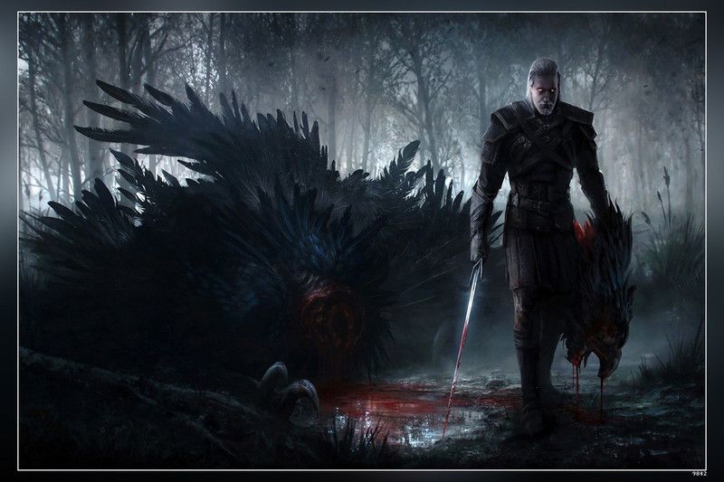 The Witcher The Witcher Wild Hunt Geralt Of Rivia Artwork Matte Finish Poster Paper Print  (12 inch X 18 inch)