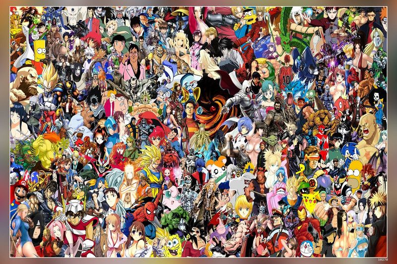 Anime Collage Dragon Ball Uzumaki Naruto Matte Finish Poster Paper Print  (12 inch X 18 inch)
