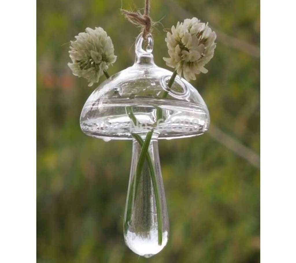 Mushroom shape glass vase