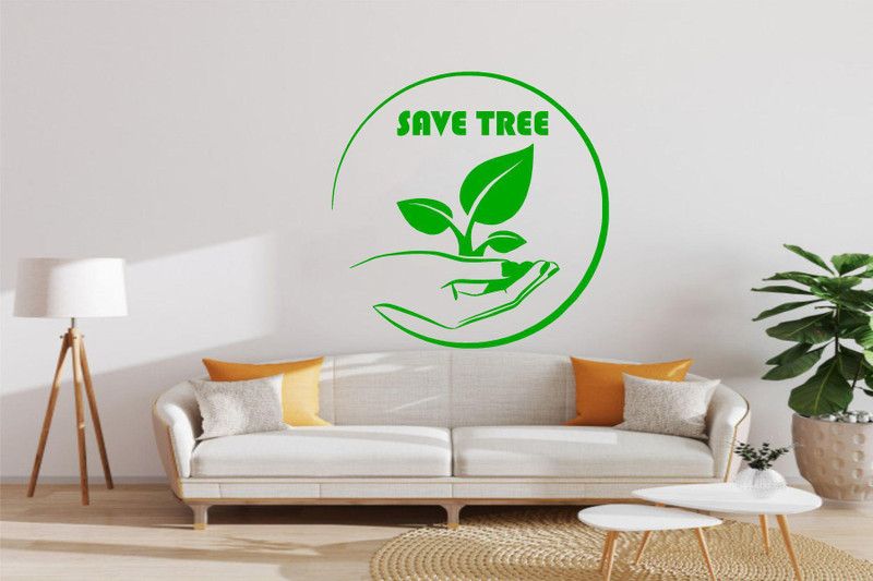 PRIME HOME DECOR 76 cm save tree wall sticker Self Adhesive Sticker  (Pack of 1)
