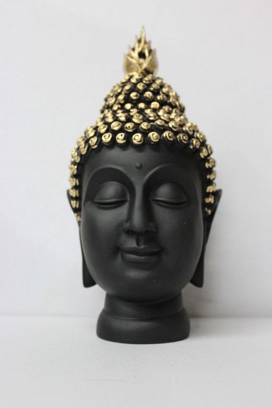 Royal Art Face gautam Buddha Decorative Showpiece - 24 cm  (Polyresin, Black)
