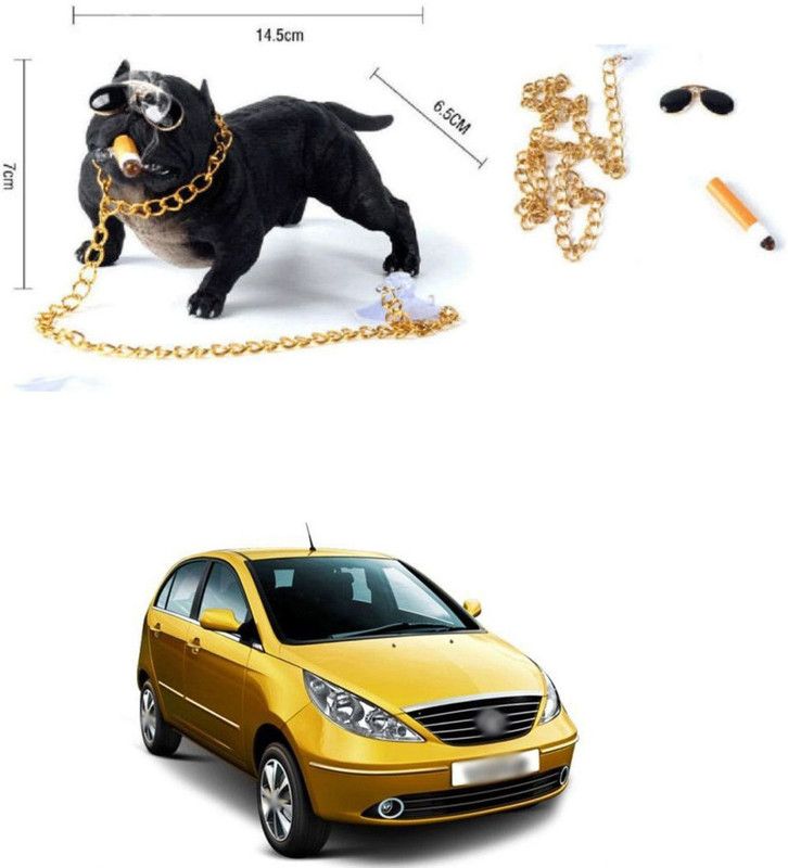 PRTEK Cute Sleeping Dog for Car, Home Interior, Office Work Table Designs 131 Decorative Showpiece - 8 cm  (Brass, Multicolor)