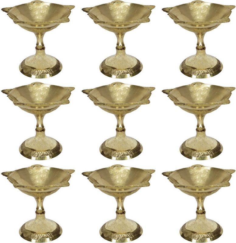 Brass (Pack of 9) Table Diya Set