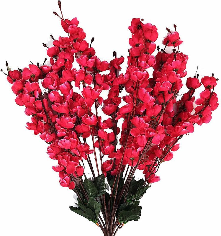 Everbuy Pink Orchids Artificial Flower  (23 inch, Pack of 1, Flower Bunch)