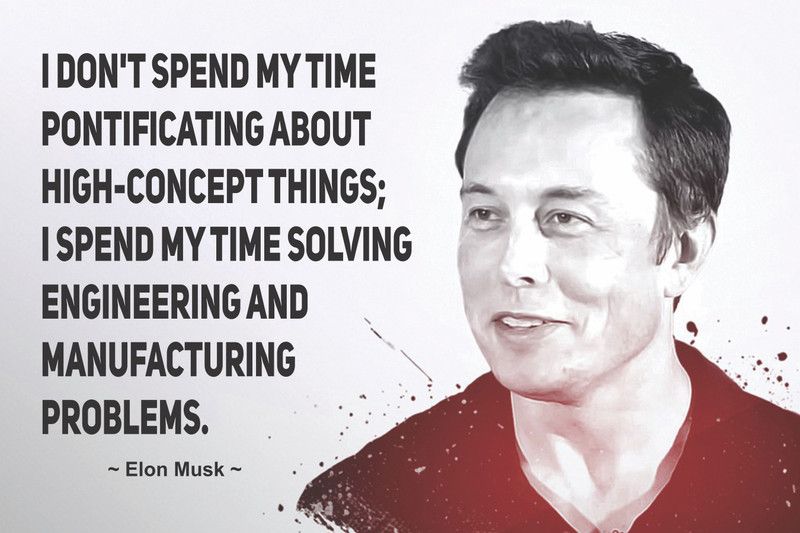 elon mask motivational poster Fine Art Print  (12 inch X 18 inch)