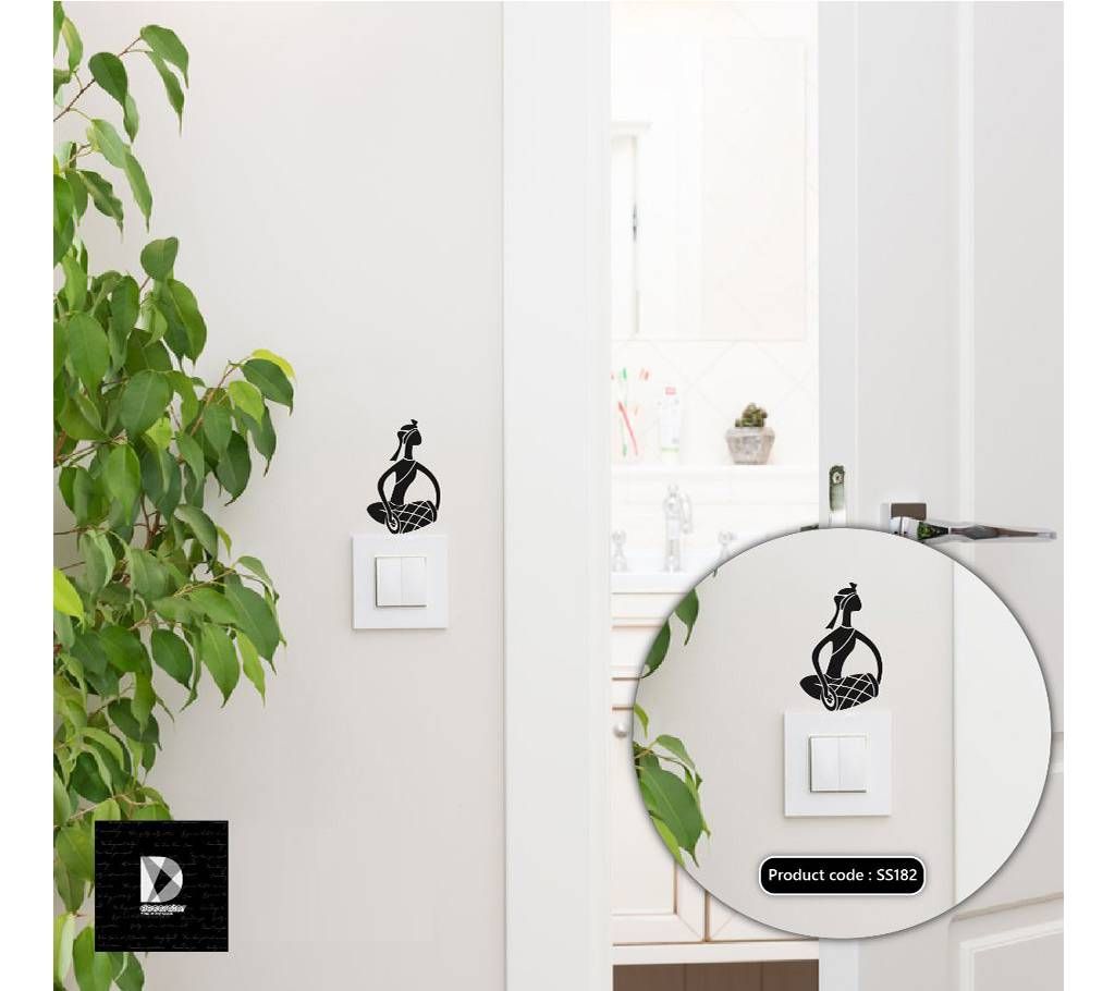 Traditional Dholak Playing Switch & Socket Vinyl Decals Removable High Quality Wall Sticker - DDecorator